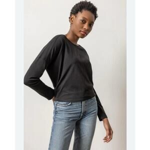 Lilla P Pima Cotton Modal Long Sleeve Tee – Size Medium Black